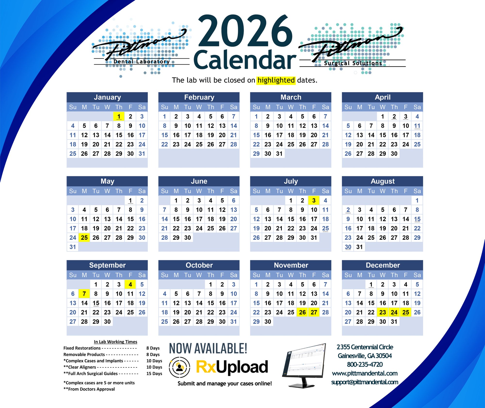 Pittman 2026 Calendar Mouse Pad POD Underline3